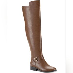 Style & Co Women's Charlaa Buckled Over-the-Knee Boots, Cognac smooth